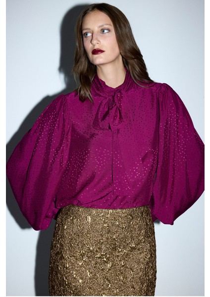 Büzgülü Bluz Bordo 11545981000 fırsatları