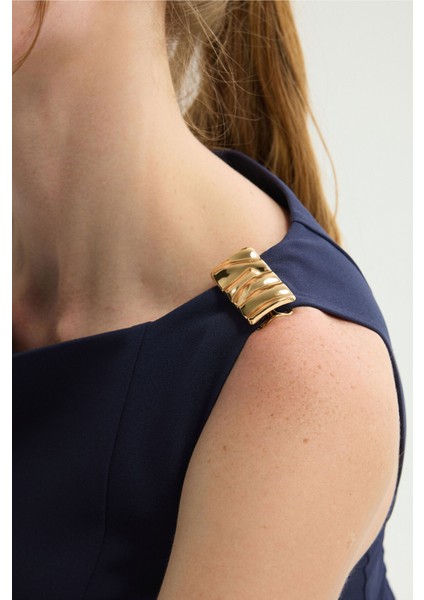 Gabardin Toka Detaylı Elbise Lacivert 124L9675000 fiyatları