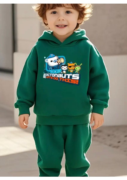 Punıx Kıds Octonauts Baskılı Kalın Kışlık Kalite Erkek Çocuk Eşofman Takım