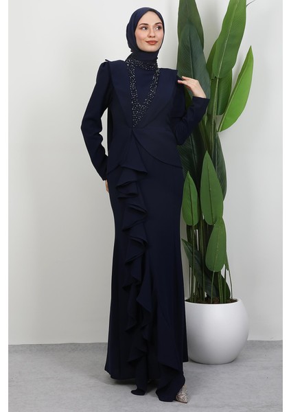 Matilda Krep Abiye Lacivert fiyatları