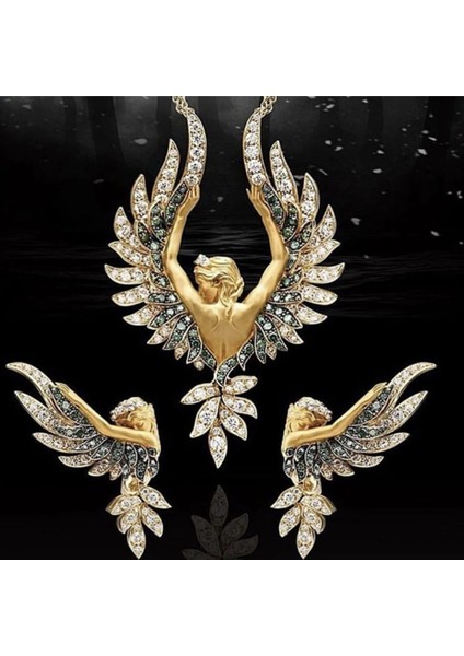 925 Ayar Papatya Silver Melek Kolye.rose.gold