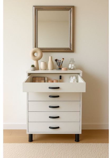 Rova /5 Çekmeceli Kozmetik Şifonyer- Makyaj Düzenleme Düzenleme Dolabı - Elbise Düzenleyici