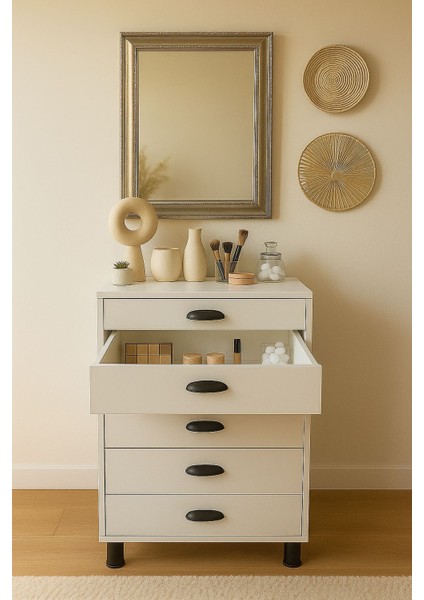 Rova /5 Çekmeceli Kozmetik Şifonyer- Makyaj Düzenleme Düzenleme Dolabı - Elbise Düzenleyici modelleri