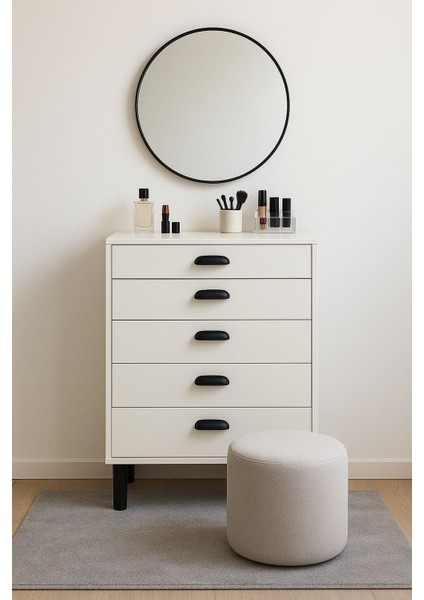 Rova /5 Çekmeceli Kozmetik Şifonyer- Makyaj Düzenleme Düzenleme Dolabı - Elbise Düzenleyici fırsatları