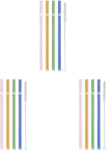 Zwsorrento Cam Pipet Renkli Düz 3lü Paket