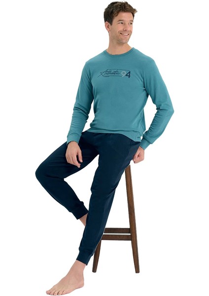 Over Sleep 2222 Erkek Kışlık Interlok Pijama Takım