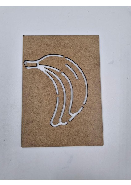 1 Adet Meyveler Muz Ahşap Montessori Resim Çizim Okul Dıy Etkinlik Aktivite Sanat 20 cm x 14 cm