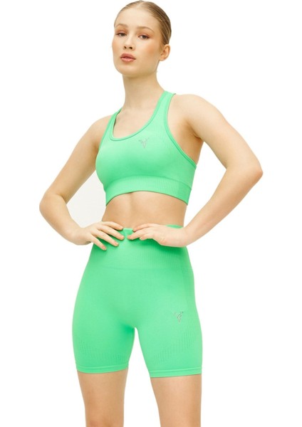 Seamless Spor Takım Büstiyer ve Tayt Şort Alt Üst Takım