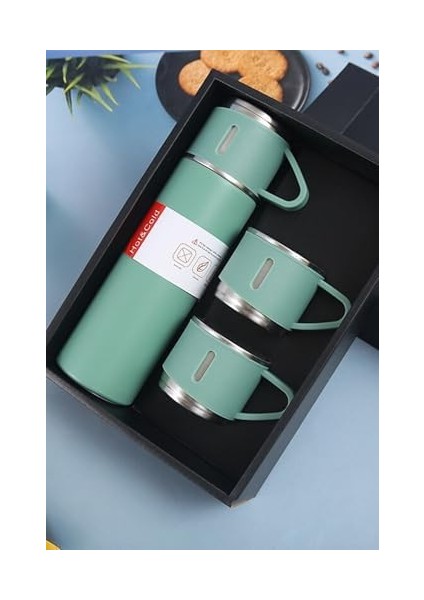 Çelik Termos 3 Termos Seti Özel Kutulu Vakumlu Termos Set Çok Renkli Yeşil fiyatları