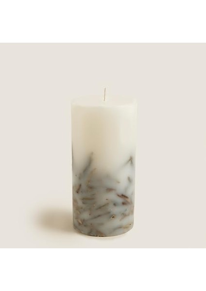 Yaprak Dekorlu Mum 10X20 cm Cream fiyatları