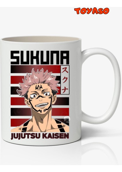 Jujutsu Kaisen Ryomen Sukuna Anime Temalı Beyaz Kupa Bardak Sevgiliye Arkadaşa Hediye