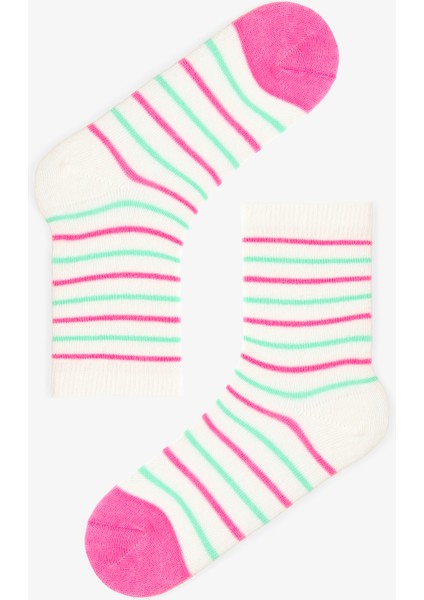Çok Renkli Kız Çocuk Pinky Woof 4lü Soket Çorap