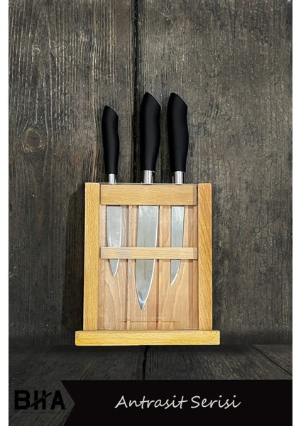 Üç Parça Dilimleme Sıyırma Sebze Standlı Mutfak Bıçak Seti Şef Günlük Kullanım Çok Amaçlı