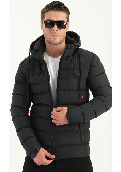 İçi Astarlı Su ve Rüzgar Geçirmez Cepli Kapüşonlu Erkek Mont fiyatları