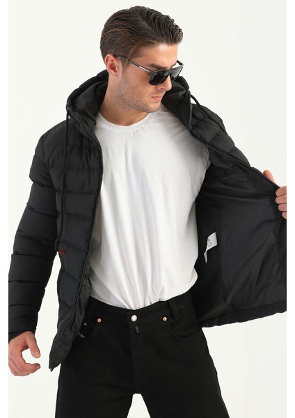 İçi Astarlı Su ve Rüzgar Geçirmez Cepli Kapüşonlu Erkek Mont modelleri