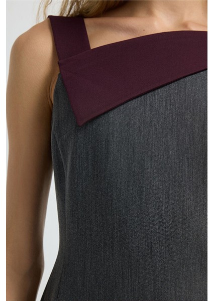 Asimetrik Volanlı Elbise Antrasit 12445675000 modelleri