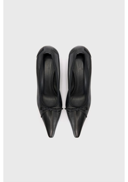 Fiyonklu Kısa Topuklu Ayakkabı Siyah 10345850000 modelleri