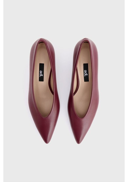 Deri Küçük Topuklu Ayakkabı Bordo 10344421001 modelleri