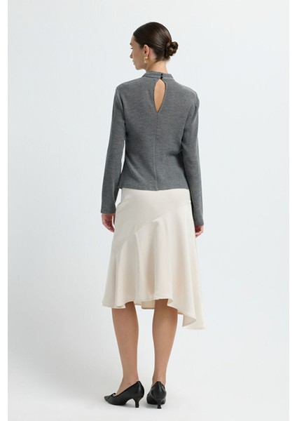 Uzun Kollu Bluz Gri 11545742000 indirimleri