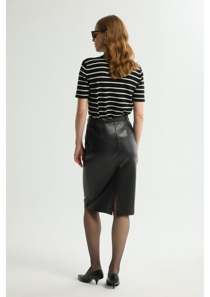 Kemerli Deri Etek Siyah 127L9688000