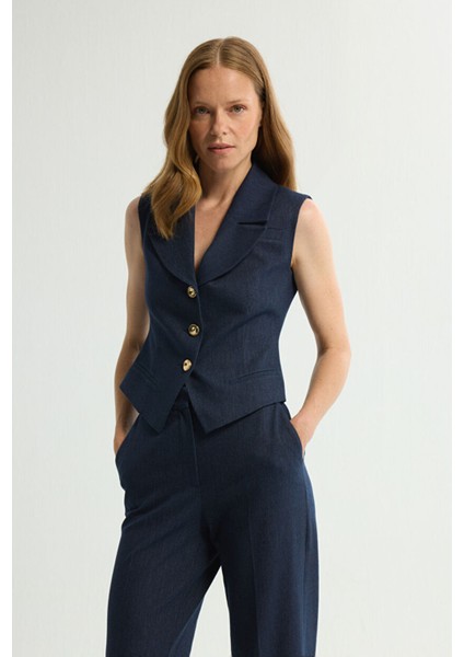 Jean Görünümlü Yelek Lacivert 179L9469001