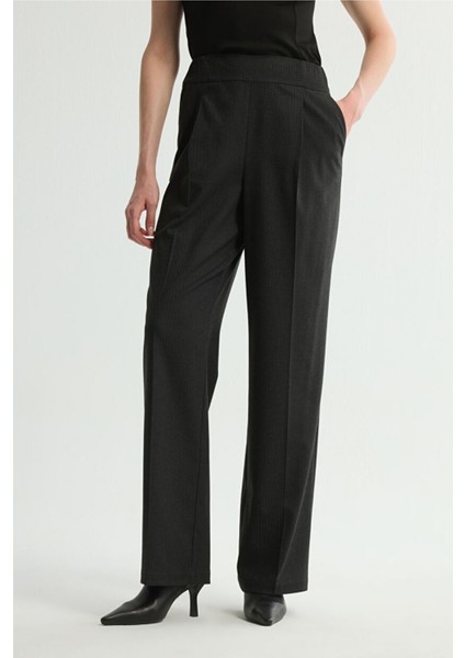 Geniş Paça Çizgili Pantolon C.antrasit 153L9674000 modelleri