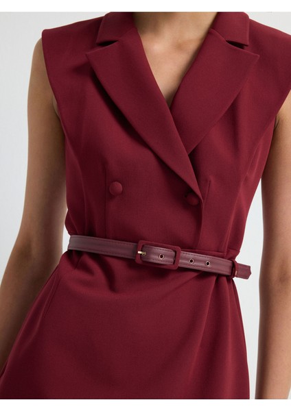 Kruvaze Kolsuz Elbise Bordo 12444224001 modelleri