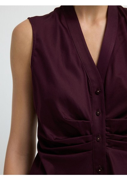 Büzgülü Düğmeli Bluz Murdum 11543676003 fiyatları