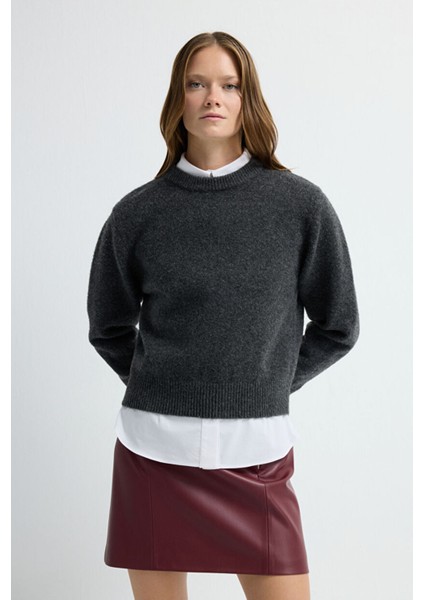 Uzun Kol Triko Kazak Antrasit 13945303000 fırsatları