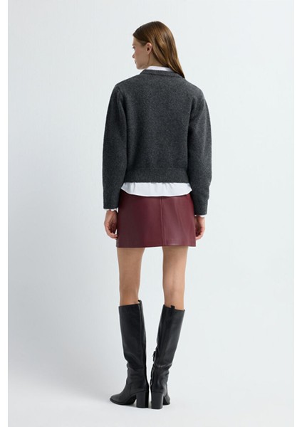 Uzun Kol Triko Kazak Antrasit 13945303000 indirimleri