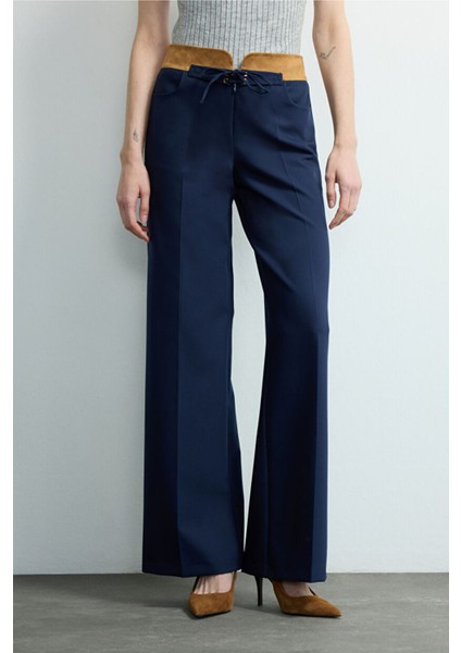 Geniş Paça Cepli Pantolon Lacivert 153M2226000 fiyatları