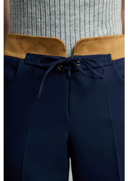 Geniş Paça Cepli Pantolon Lacivert 153M2226000 modelleri