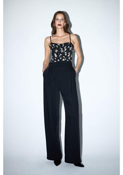 Işlemeli Tulum Siyah 18245973000