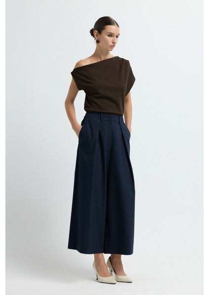 Pileli Pantolon Lacivert 15345659000