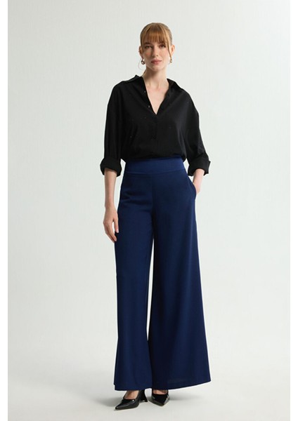 Geniş Paça Pantolon Lacivert 153L9081001