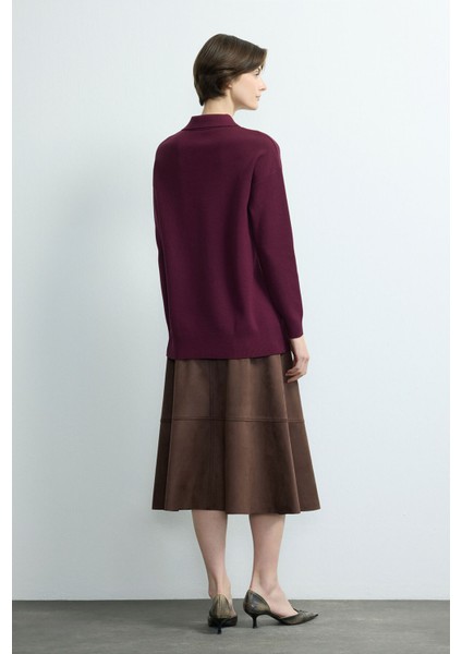 Düğmeli Triko Kazak Bordo 139M2277000 indirimleri