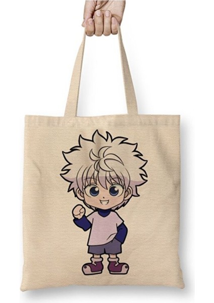 Hunter x Hunter Killua Bez Çanta Uzun Saplı Alışveriş Çantası Plaj Çantası