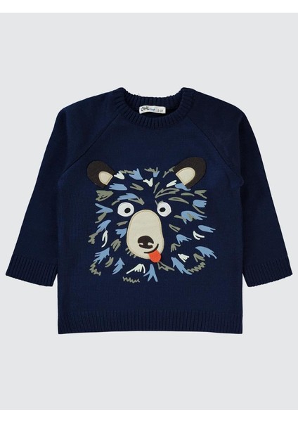 Ayı Baskılı Bisiklet Yaka 2-5 Yaş Kazak - Lacivert 2-3 Yaş fiyatları