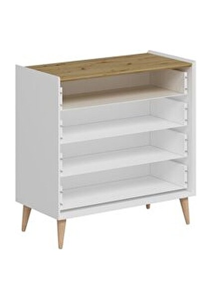 Mitra Modern Şifonyer Beyaz 4 Çekmeceli 90 cm Yükseklik 90 cm Derinlik 45 cm