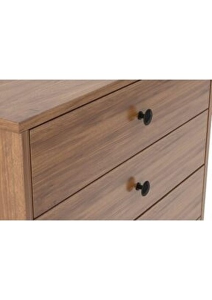 Torino Şifonyer Ceviz Renk Modern Tasarım 4 Çekmeceli 73x81x40 cm