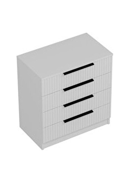 D2008-KALE Modern Şifonyer Yüksek Kalite Melamin 4 Çekmeceli 72x42x77 cm