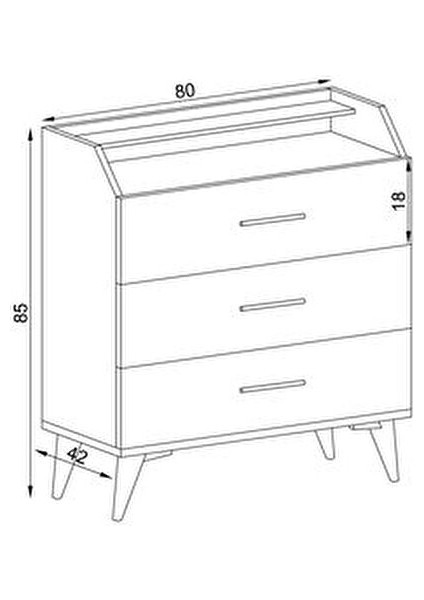 Nergis Modern Şifonyer 18 mm Kalınlıkta Kaplama Yonga Levha 85 cm Yükseklik 1 Çekmeceli indirimleri