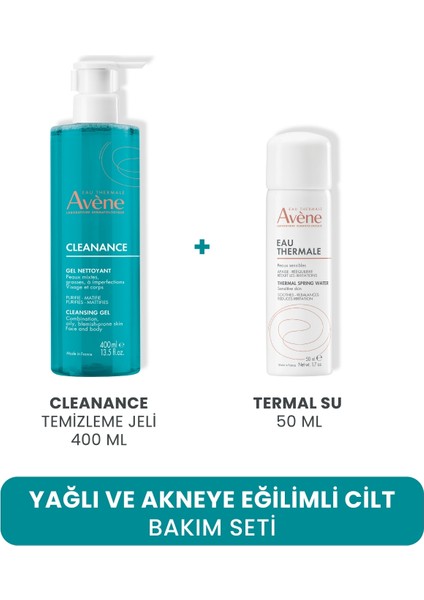 Yağlı ve Akneye Eğilimli Cilt Bakım Seti ( Temizleme Jeli + Termal Su)