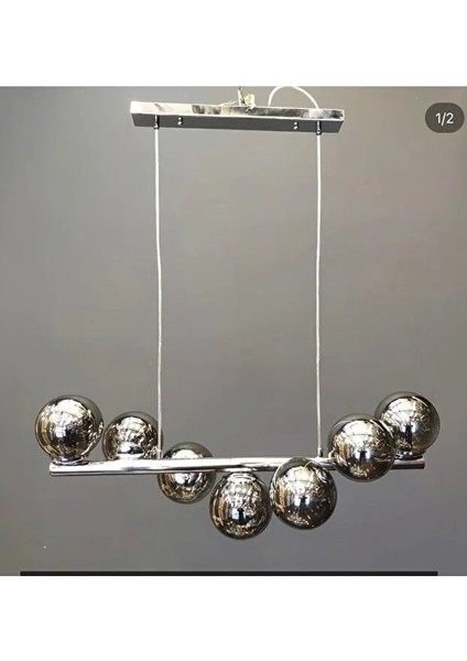 7'li Kıvrık Yemek Masası Avize