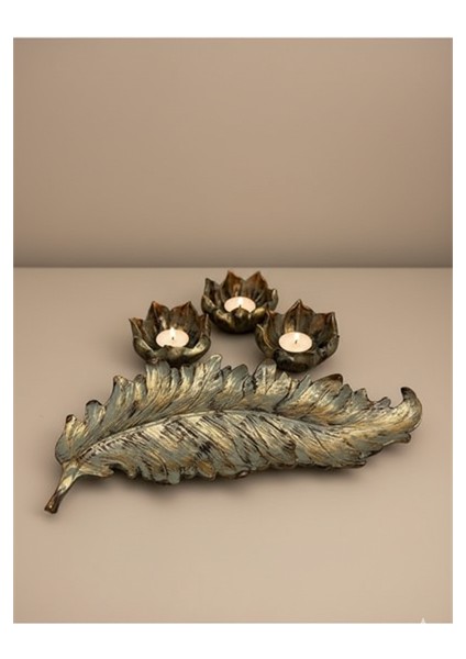 Yapraklı Üçlü Dekoratif Hediyelik Lotus Çiçek fiyatları