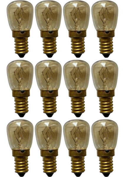 (12 adet) Ledvance 25W Sarı Işık E14 Duylu (Ince Duy) Fırın Ampulü