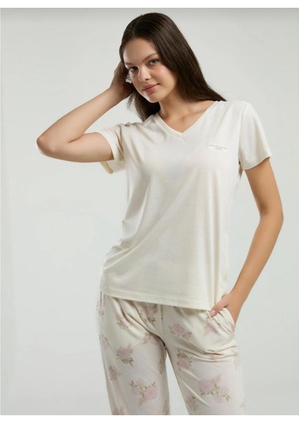 Kadın Kısa Kol Cepli Pijama TAKIM-9006 fırsatları