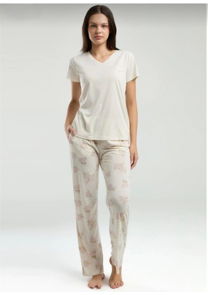 Kadın Kısa Kol Cepli Pijama TAKIM-9006 indirimleri