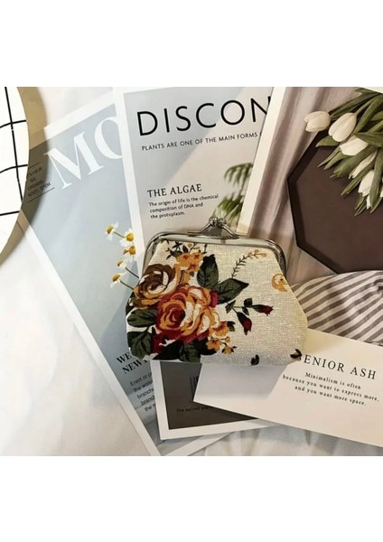 Beyaz Renkli Mini Bozuk Para Cüzdanı Klipsli Cüzdan