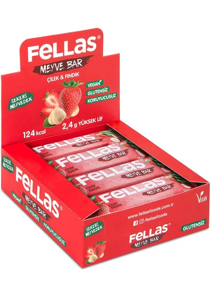 Fellas Meyve Bar, Çilekli ve Fındıklı, 35GR x 12 Adet fiyatları